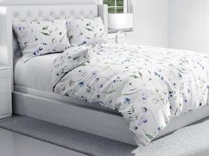 Biante Bavlnené posteľné obliečky Sandra SA-391 Lúčne kvietky s motýlikmi Jednolôžko 140x200 a 70x90 cm