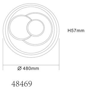 GLOBO 48469 RUIZ I stropné svietidlo D480mm LED 60W 2660lm 3000+4000+6500K strieborná, biela
