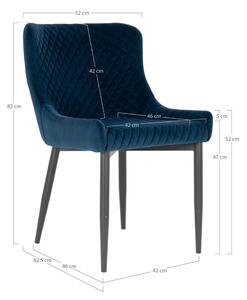 Dizajnová stolička Lapid tmavomodrý zamat