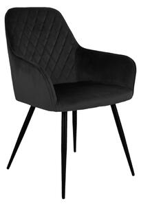 Dizajnová jedálenská stolička Gracelyn čierny zamat