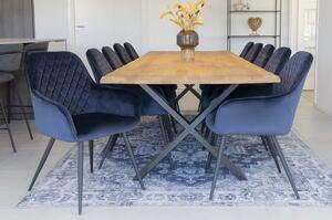 Dizajnová jedálenská stolička Gracelyn tmavomodrý zamat