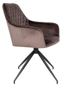 Dizajnová otočná stolička Gracelyn sivohnedý zamat
