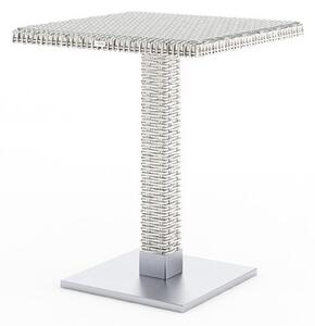 Záhradný ratanový stôl QUADRO 60x60x72 cm biely