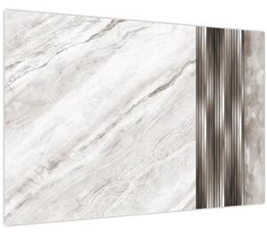 Obraz - Mramor so striebornými linkami (90x60 cm)