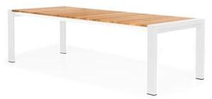 Záhradný teakový /rozkladací stôl SUNS RIALTO biely 163/205,5 cm