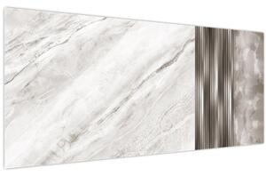 Obraz - Mramor so striebornými linkami (120x50 cm)