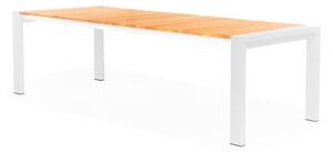 Záhradný teakový /rozkladací stôl SUNS RIALTO biely 217,3/267,8 cm