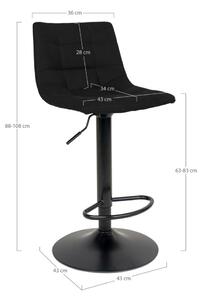 Dizajnová barová stolička Dominik čierna