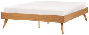 Posteľ prírodný jaseň MDF 120 x 200 cm lamelový rošt bez čela škandinávsky moderný štýl spálňa