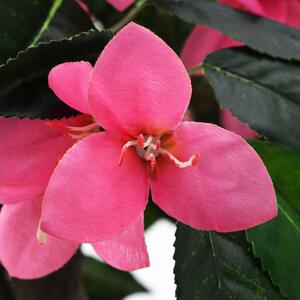 Umelá rastlina, rododendrón s kvetináčom 155 cm zelená a ružová