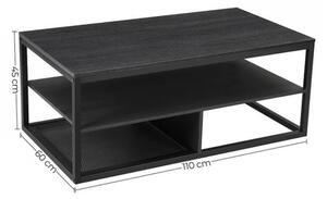 VASAGLE Konferenčný stolík industriálny čierny 110 x 60 x 45 cm