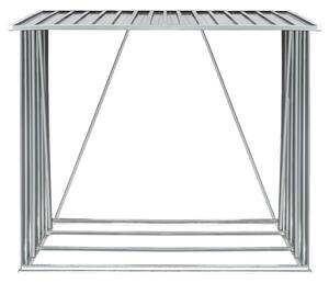 Záhradná kôlňa na drevo z galvanizovanej ocele 163x83x154 cm sivá