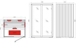 Sentiotec fínska infrasauna ONNI small 1300x1040x2000mm
