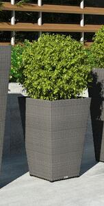 Záhradný ratanový kvetináč SCALEO 60 cm sivý