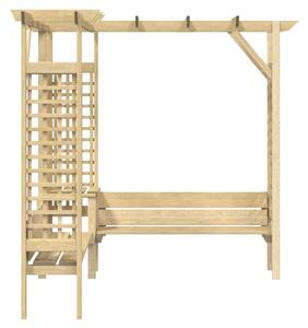 Rohová pergola s lavičkou, impregnovaná borovica