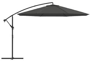 Závesný záhradný slnečník, hliníková tyč 350 cm, antracitový