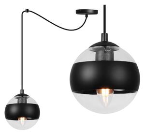 Závesne svietidlo Toledo Spider, 1x čierne/transparentné sklenené tienidlo, B