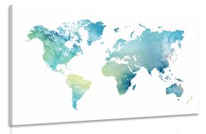 Obraz mapa sveta v akvarelovom prevedení Varianta: 120x80