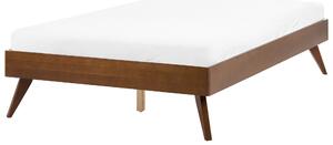 Posteľ tmavý jaseň 120 x 200 cm MDF posteľový rám bez čela s lamelovým roštom spálňa