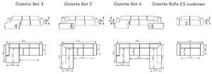 MOOD SELECTION Colette Set 3 - ľavá sedačka