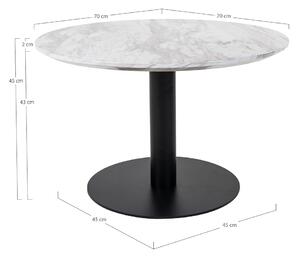 Okrúhly konferenčný stolík Kane 70 cm imitácia mramoru / čierny