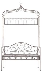 Záhradná lavička 122 cm, železo, starožitná, hnedá