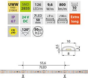 McLED UWW 5 m – LED zostava 2000 K so stmievaním