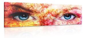 Obraz modré oči s abstraktnými prvkami Varianta: 150x50