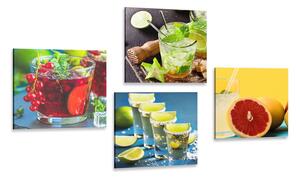 Set obrazov drinky v pestrých farbách Varianta: 4x 40x40
