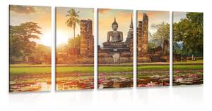 5-dielny obraz socha Budhu v parku Sukhothai Varianta: 100x50