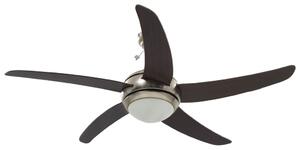Ozdobný stropný ventilátor s osvetlením, 128 cm, hnedý