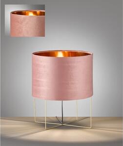 Ružová stolová lampa s textilným tienidlom (výška 43 cm) Aura – Fischer & Honsel