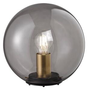 Čierna stolová lampa so skleneným tienidlom Dini – Fischer & Honsel