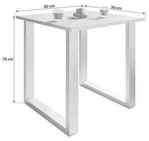 Jedálenský Stôl Xona Biely 80x50 Cm