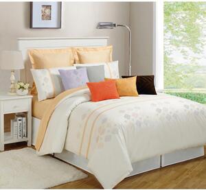 ARTEHOME Prémiové bavlnené posteľné prádlo v bielej a oranžovej farbe 160x200 cm Sete 100% saténová bavlna