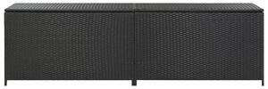 Záhradný úložný box čierny 200x50x60 cm polyratanový
