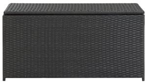 Záhradný úložný box čierny 100x50x50 cm polyratanový