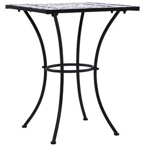 Mozaikový bistro stolík, modro biely 60 cm, keramika