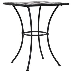 Mozaikový bistro stolík, čierno biely 60 cm, keramika