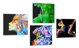 Set obrazov pestrofarebná abstrakcia Varianta: 4x 40x40