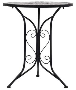 Mozaikový bistro stolík, sivý 60 cm, keramika
