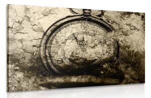 Obraz starožitné hodiny v sépiovom prevedení Varianta: 90x60