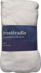 JERRY FABRICS Prostěradlo Jersey Biela Bavlna, 180/200 cm