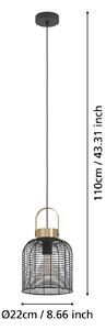 Závesné svietidlo Roundham, priemer 22 cm