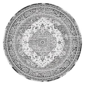 Dizajnový okrúhly koberec Maile 200 cm čierno-biely