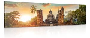 Obraz socha Budhu v parku Sukhothai