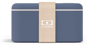 Desiatový box Monbento Square Blue/Natural 1,7 l
