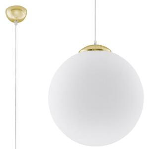 Závesné svietidlo Ugo, 1x biele sklenené tienidlo, (fi 40 cm), g