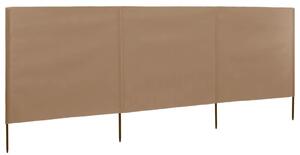 3-panelová zábrana proti vetru látková 400x160 cm sivo-hnedá