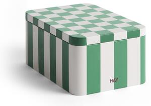 Plechová dóza s vekom Green / Off White Small